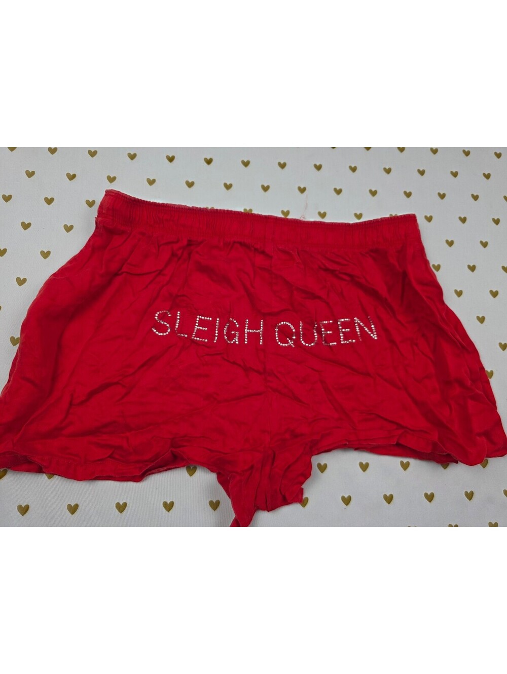 Victorias Secret PINK Sllky SLEIGH QUEEN SMALL Sleep Shorts Boxers Pajama Bottom